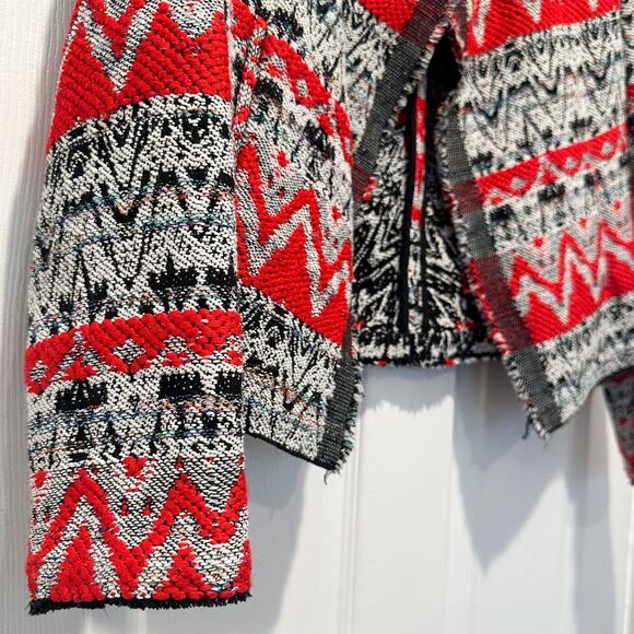 IRO Kroe Red Tweed Tapestry Short Cropped Jacket Small - Picture 6 of 12